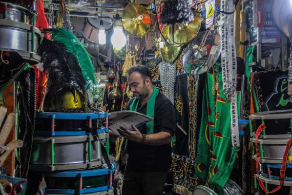 بازار همدان,محرم,عاشورایی,طبل و لباس مشکی,shabnamha.ir,شبنم همدان,afkl ih,شبنم ها